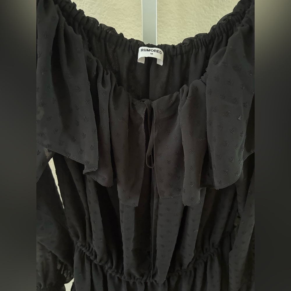 Rumored Senorita Off Shoulder Mini Dress in Black - Size M - Picture 6 of 7